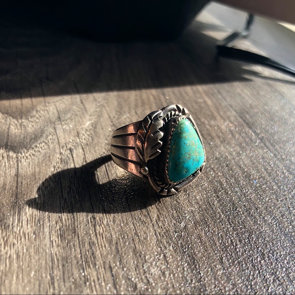 Navajo sterling turquoise ring sz 10